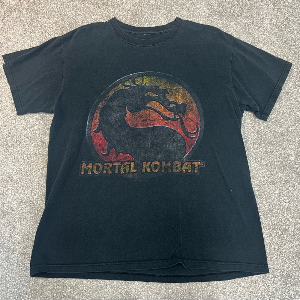 Vintage Mortal Kombat Shirt Black Onaga Big Print Video Game Tee T-shirt Large?